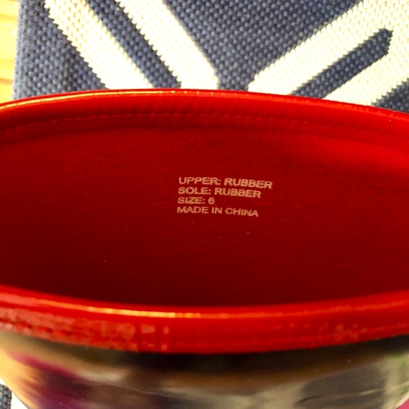 Tory Burch Navy Blue and Red Rainboots - Picture 4 of 8